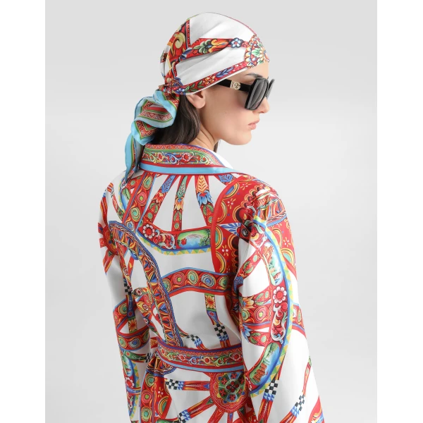 Dolce & Gabbana Carretto-print silk twill vanity shirt, view 5