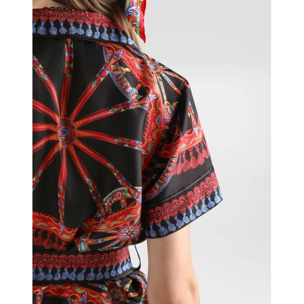 Dolce & Gabbana Carretto-print silk twill vanity shirt, view 5