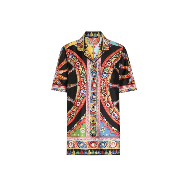 Dolce & Gabbana Carretto-print silk twill vanity shirt