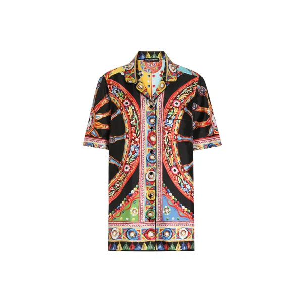 Dolce & Gabbana Carretto-print silk twill vanity shirt