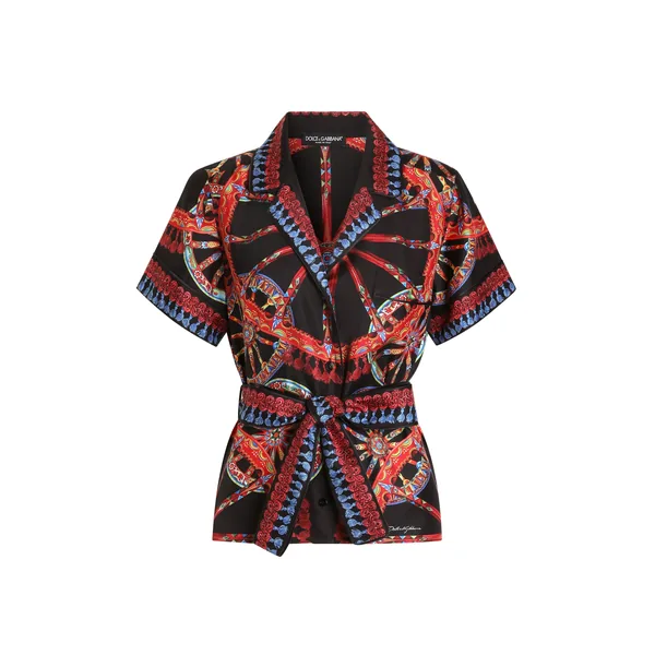 Dolce & Gabbana Carretto-print silk twill vanity shirt