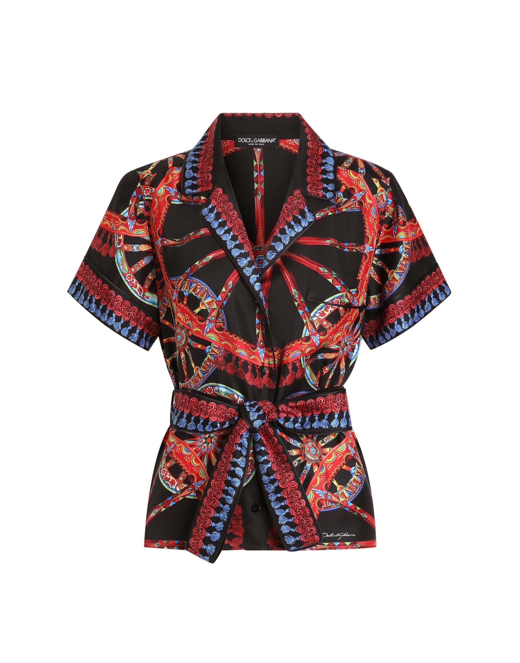 Dolce & Gabbana Carretto-print silk twill vanity shirt