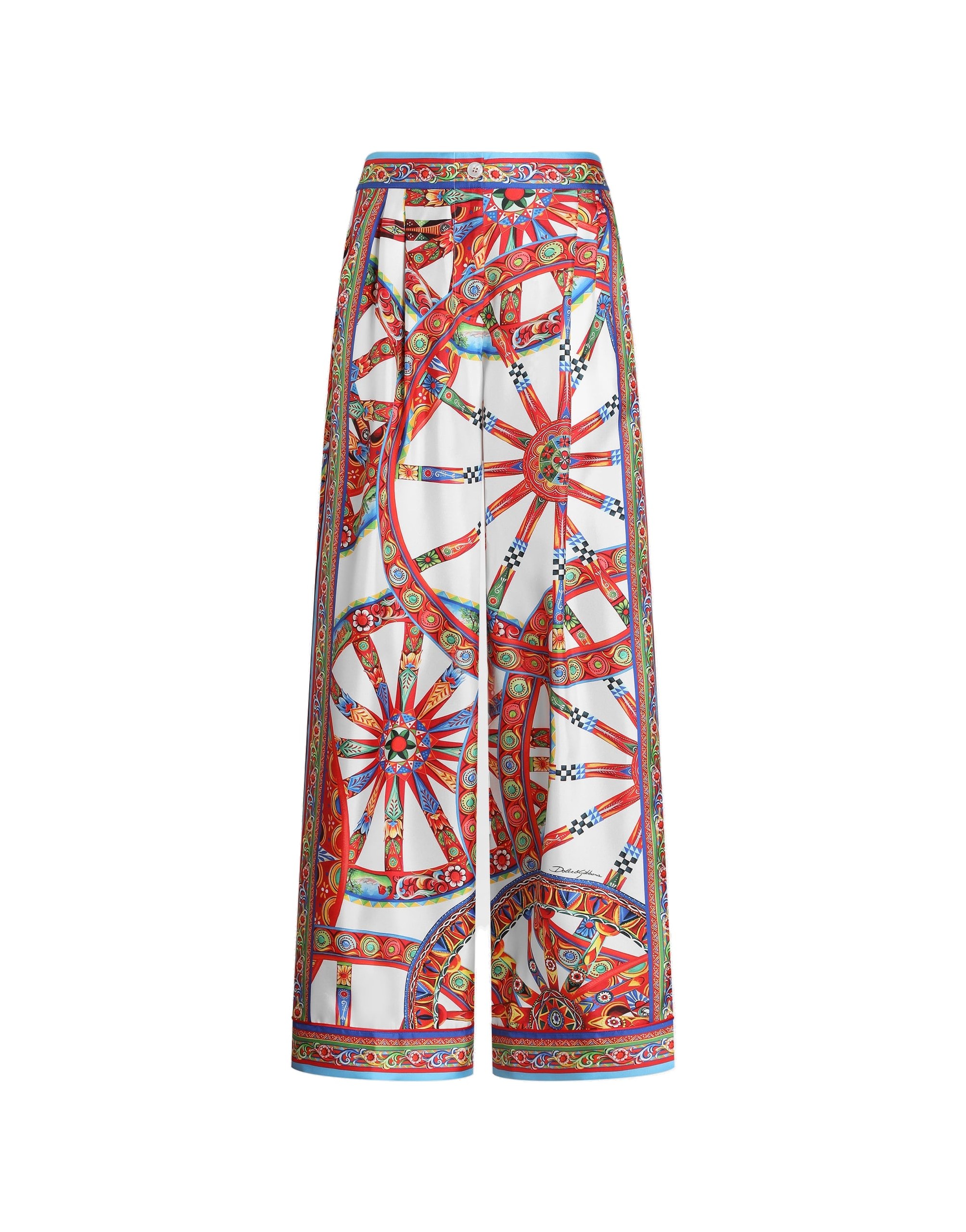 Dolce & Gabbana Carretto-print silk twill vanity trousers