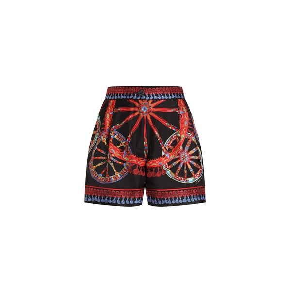 Dolce & Gabbana Carretto-print silk vanity bermuda shorts