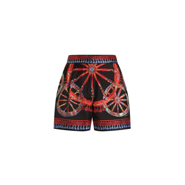 Carretto-print silk vanity bermuda shorts