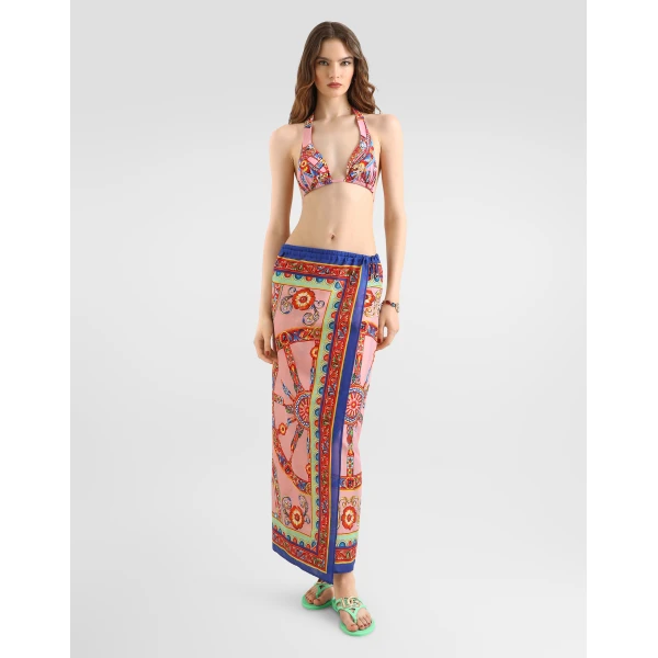 Dolce & Gabbana Carretto-print triangle bikini, view 2
