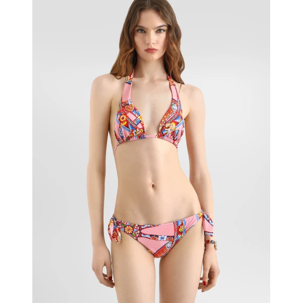 Dolce & Gabbana Carretto-print triangle bikini, view 3