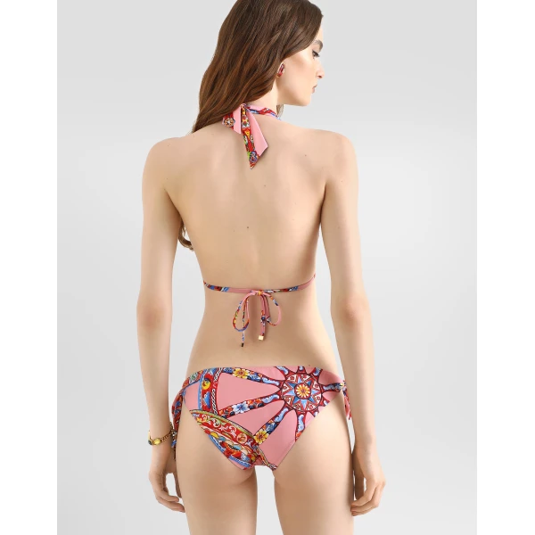 Dolce & Gabbana Carretto-print triangle bikini, view 4