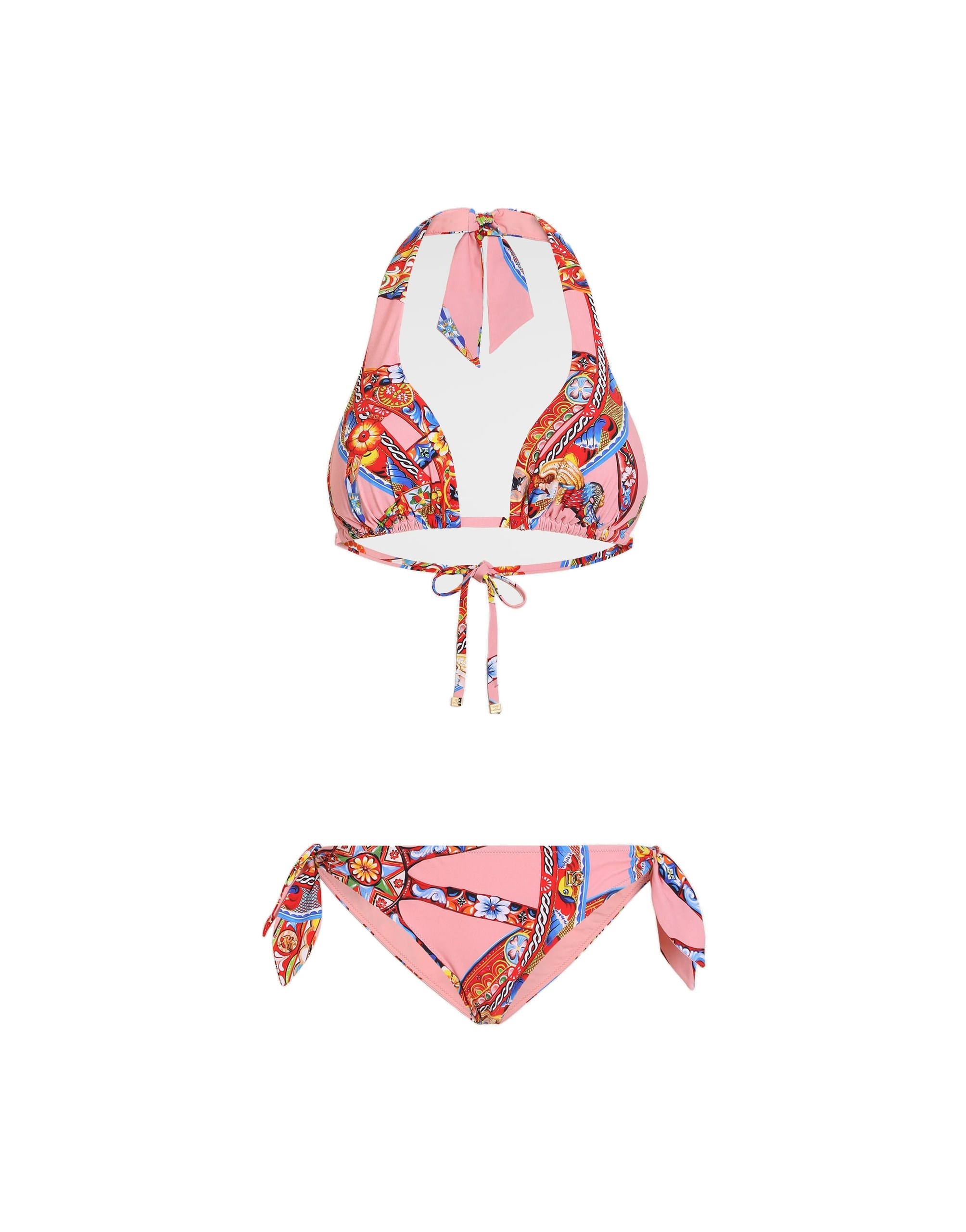 Dolce & Gabbana Carretto-print triangle bikini