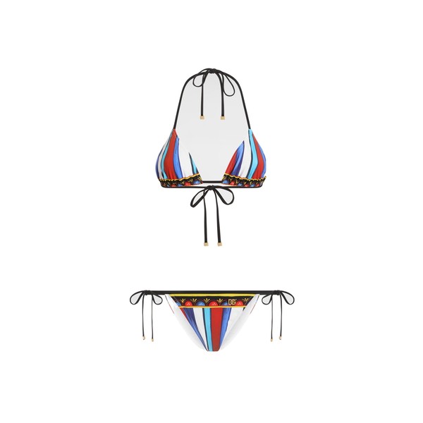 Dolce & Gabbana Carretto-print triangle bikini