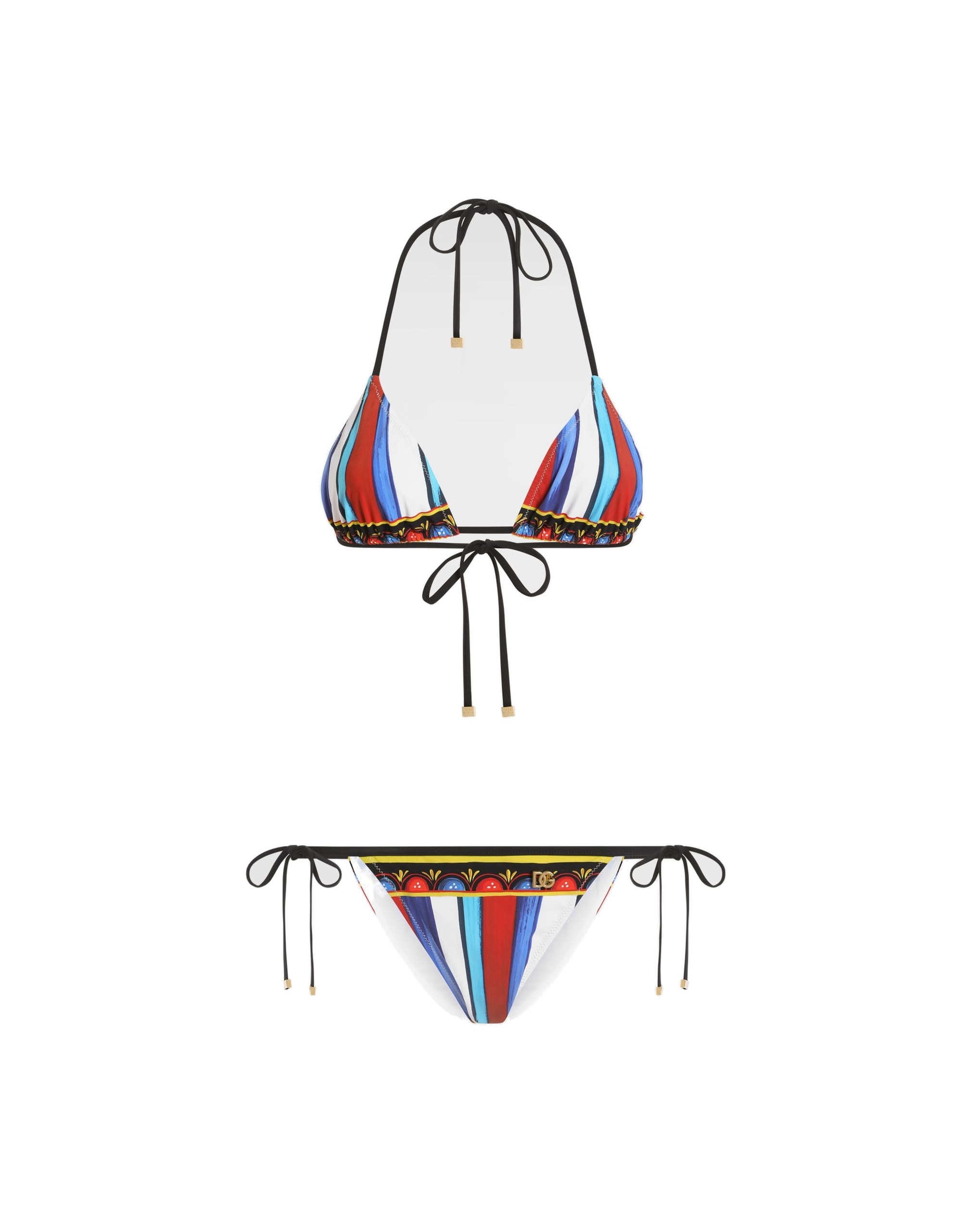 Dolce & Gabbana Carretto-print triangle bikini