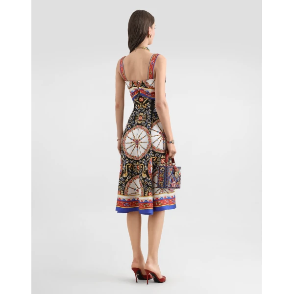 Dolce & Gabbana Carretto-print twill dress, view 3