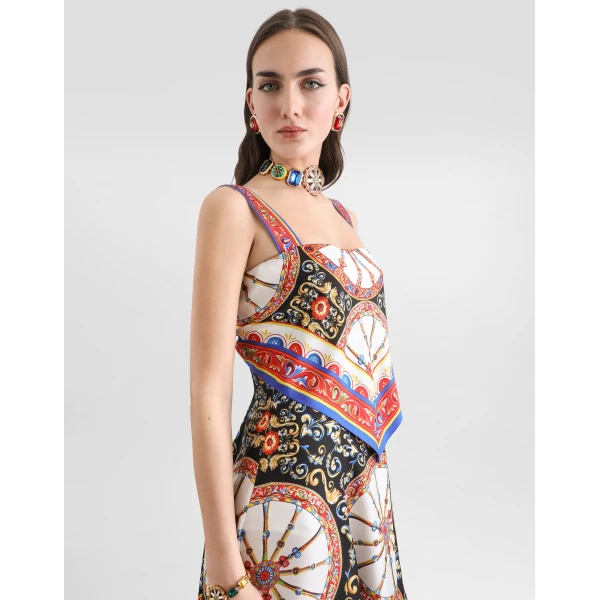 Dolce & Gabbana Carretto-print twill dress, view 4