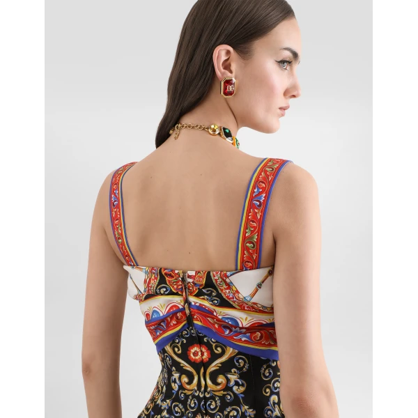 Dolce & Gabbana Carretto-print twill dress, view 5