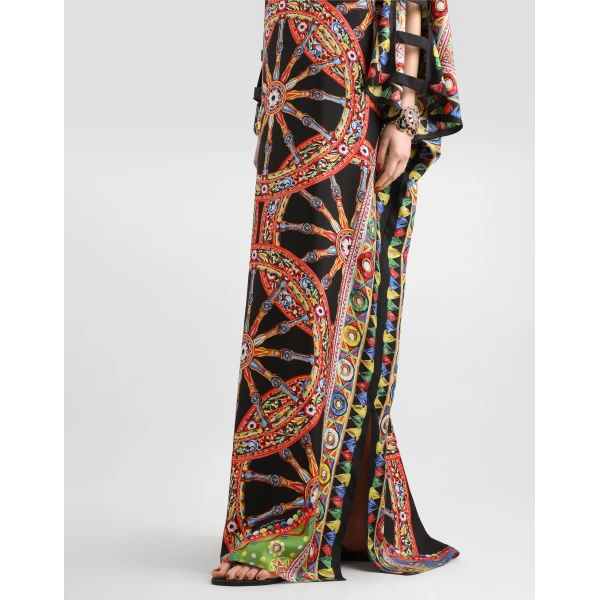 Dolce & Gabbana Carretto-print twill kaftan dress, view 5