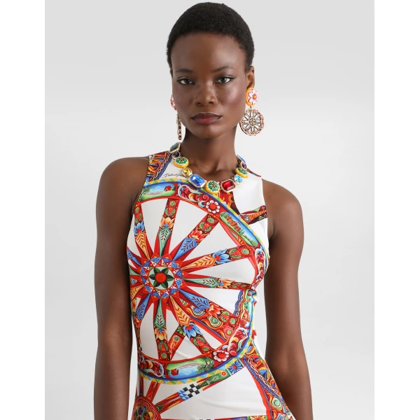 Dolce & Gabbana Carretto-print viscose jersey jumpsuit, view 4