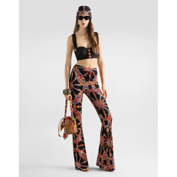 Dolce & Gabbana Carretto-print viscose jersey leggings, view 2