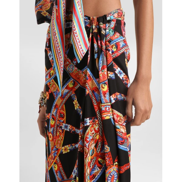 Dolce & Gabbana Carretto-print viscose jersey skirt, view 4