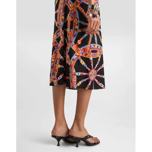 Dolce & Gabbana Carretto-print viscose jersey skirt, view 5