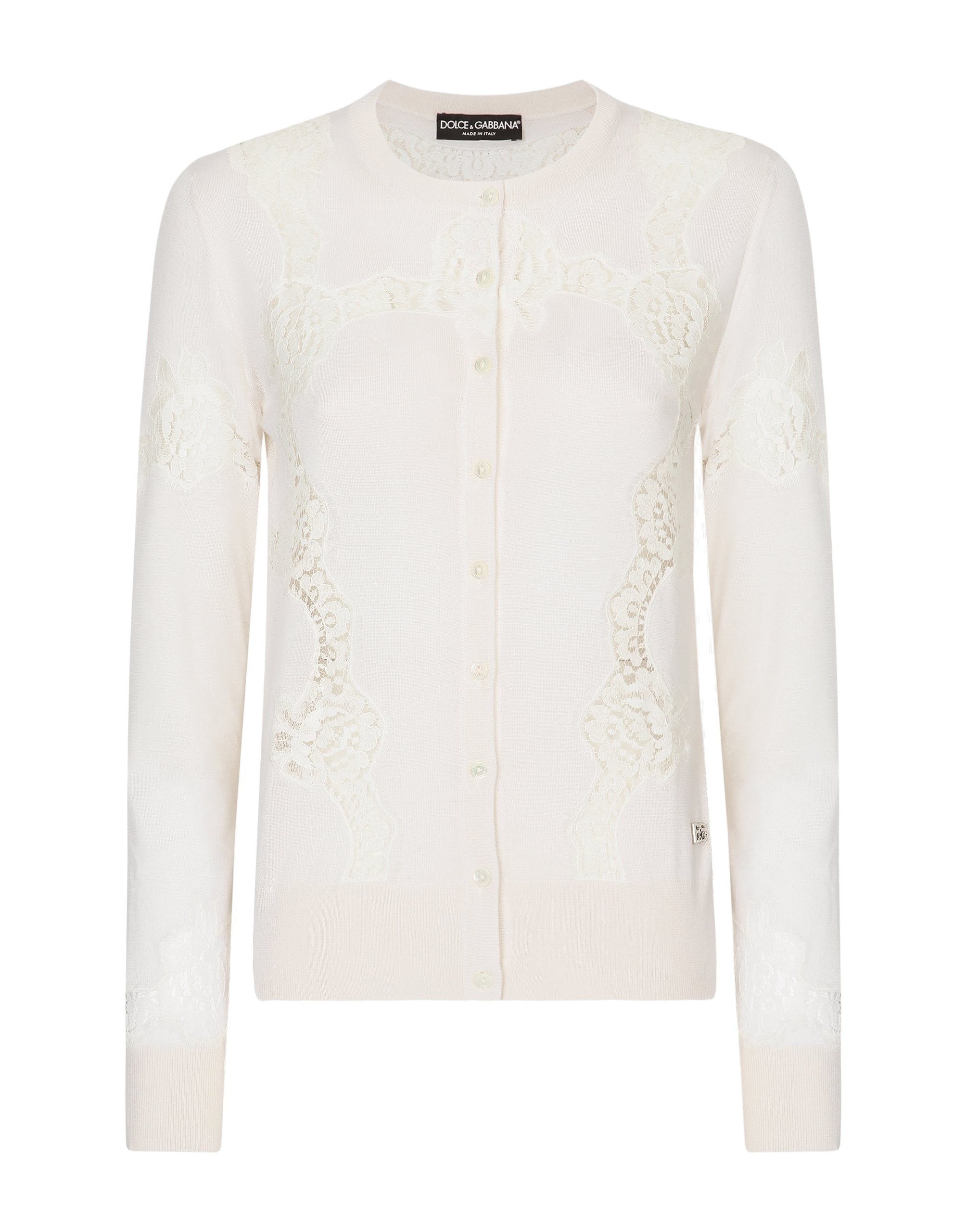 Dolce & Gabbana Cashmere and silk cardigan with lace inlay
