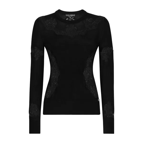 Dolce & Gabbana Cashmere and silk sweater with lace inlay