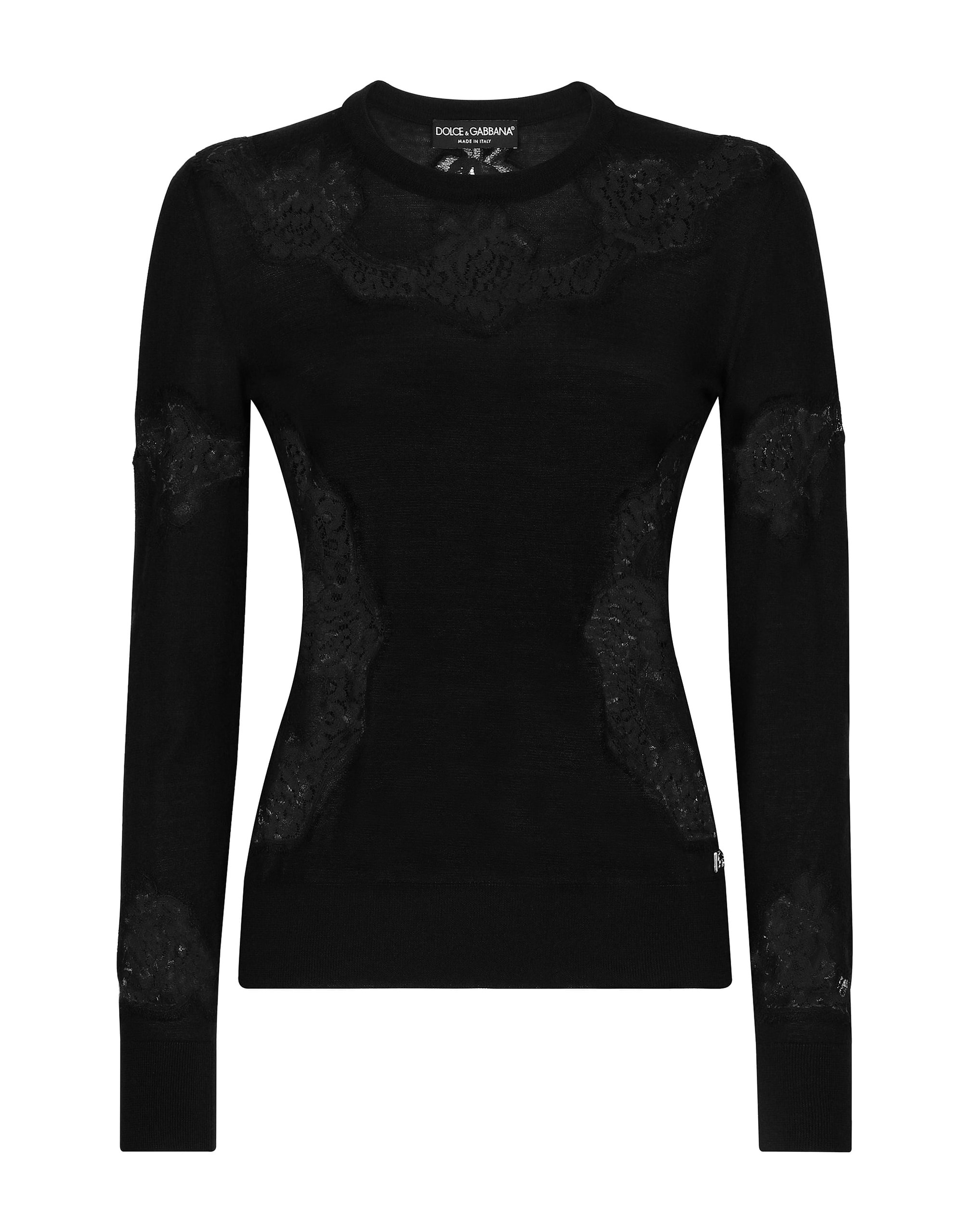 Dolce & Gabbana Cashmere and silk sweater with lace inlay