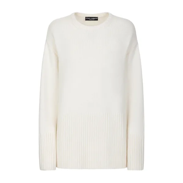 Cashmere sweater with DG logo embroidery
