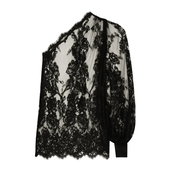 Dolce & Gabbana Chantilly lace one-shoulder blouse