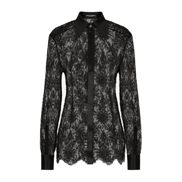 Dolce & Gabbana Chantilly lace shirt with satin details