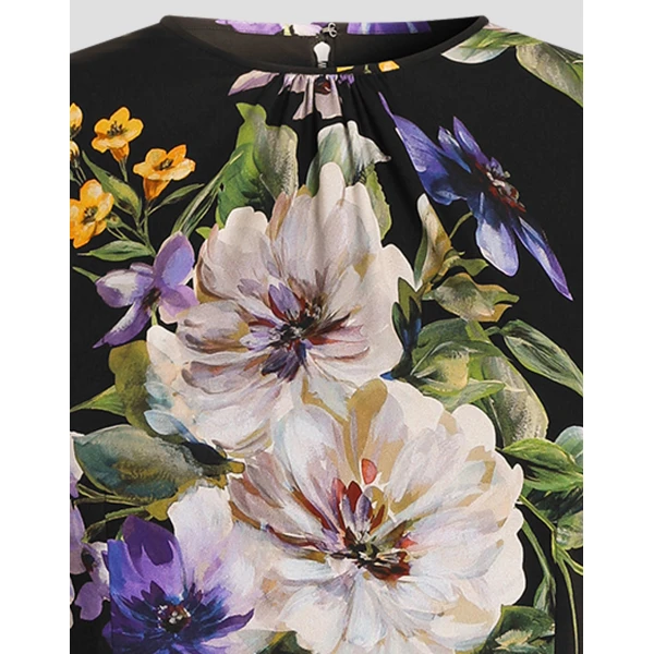 Dolce & Gabbana Charmeuse dress with floral print, view 3