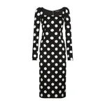 Dolce & Gabbana Charmeuse sheath dress with macro polka-dot print