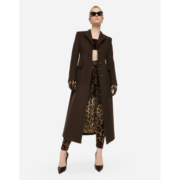 Dolce & Gabbana Chenille leggings with jacquard leopard design, view 2