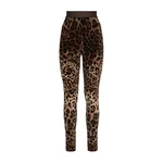 Dolce & Gabbana Chenille leggings with jacquard leopard design