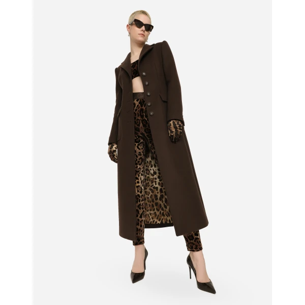 Dolce & Gabbana Chenille leggings with jacquard leopard design, view 6