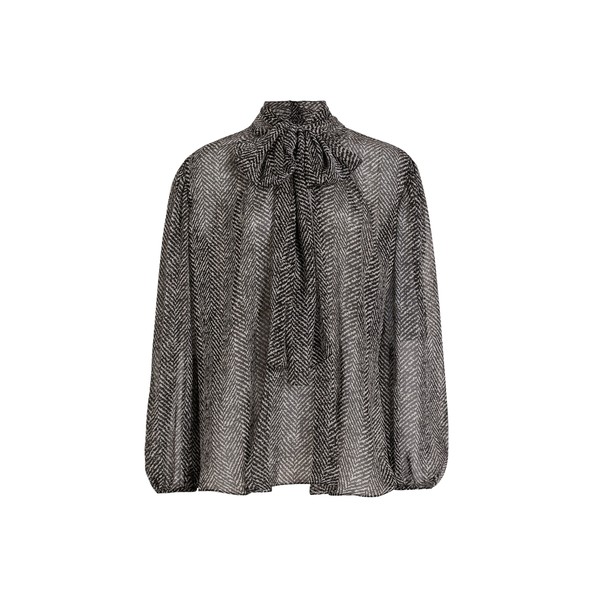 Dolce & Gabbana Chevron-print silk chiffon shirt