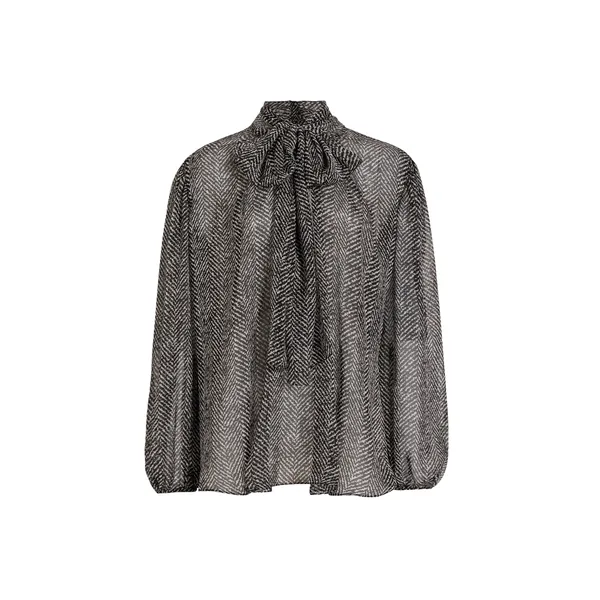 Dolce & Gabbana Chevron-print silk chiffon shirt