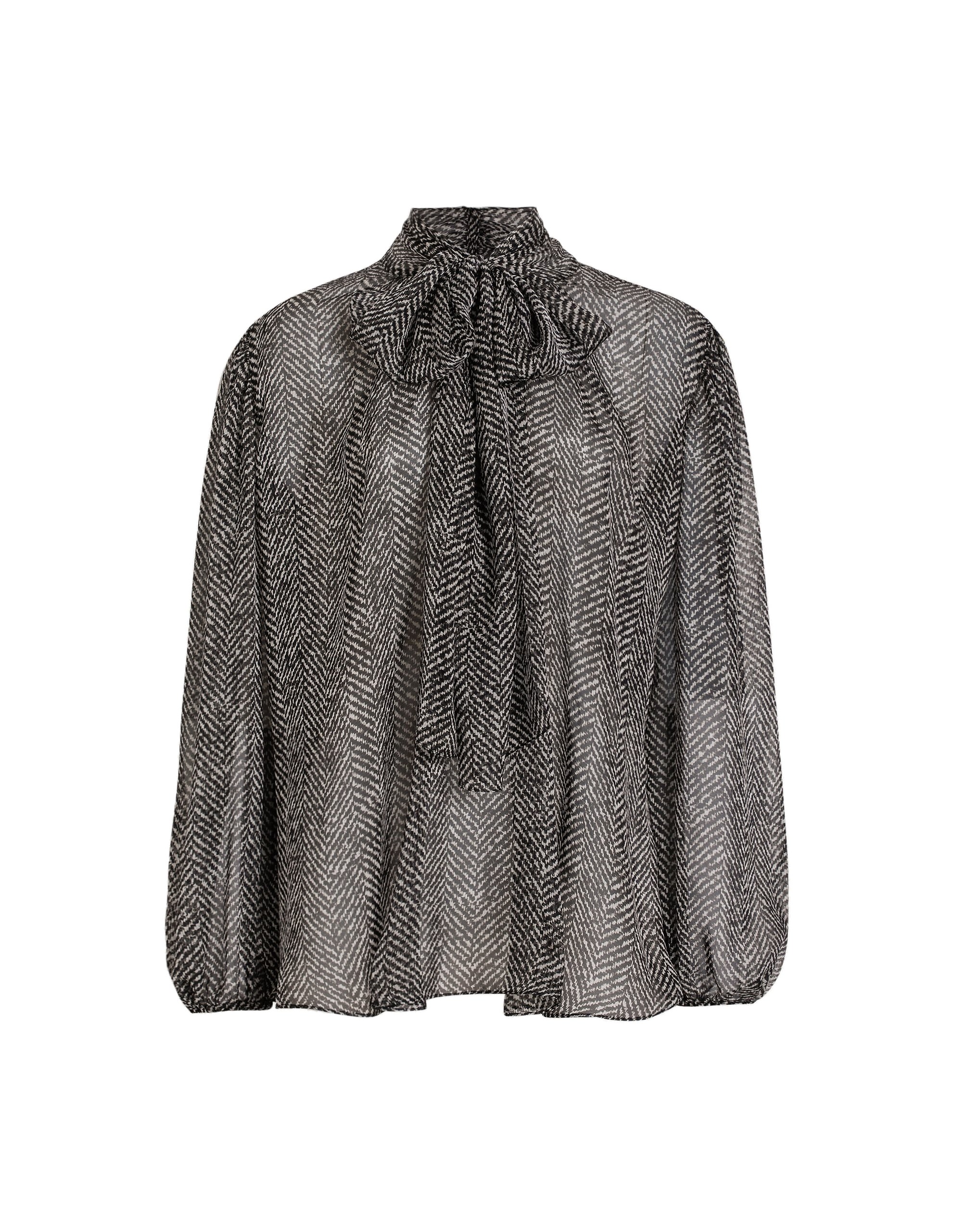 Dolce & Gabbana Chevron-print silk chiffon shirt
