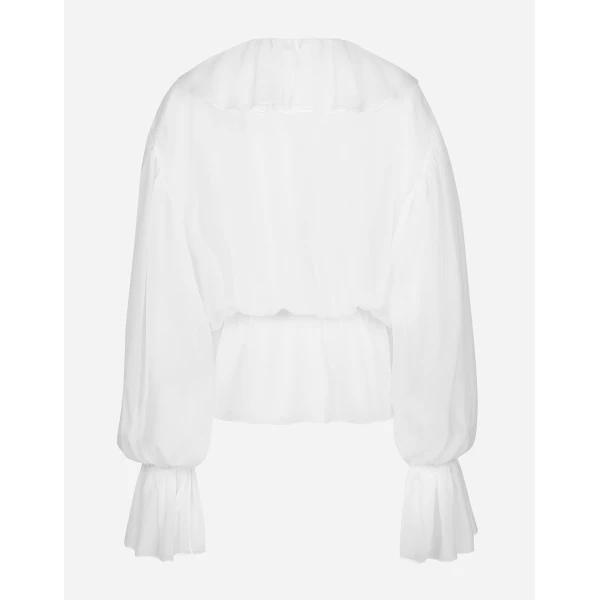 Dolce & Gabbana Chiffon blouse with ruffles, view 2
