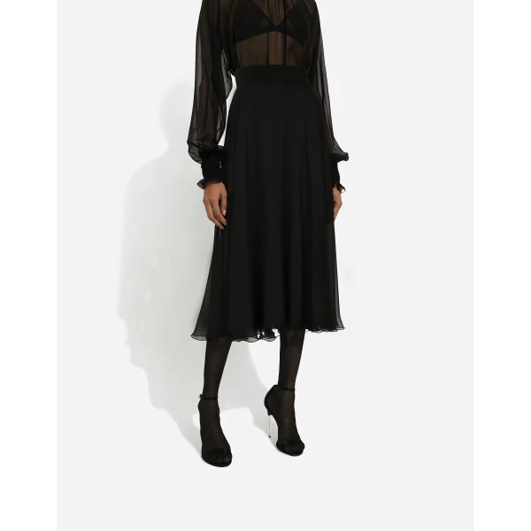 Dolce & Gabbana Chiffon calf-length circle skirt, view 5