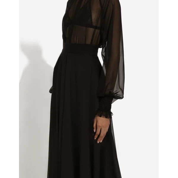 Dolce & Gabbana Chiffon calf-length circle skirt, view 6