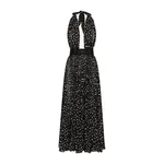 Dolce & Gabbana Chiffon calf-length dress with plunging neckline and polka-dot print