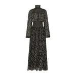 Dolce & Gabbana Chiffon midi dress with smock stitching and micro-polka dot print