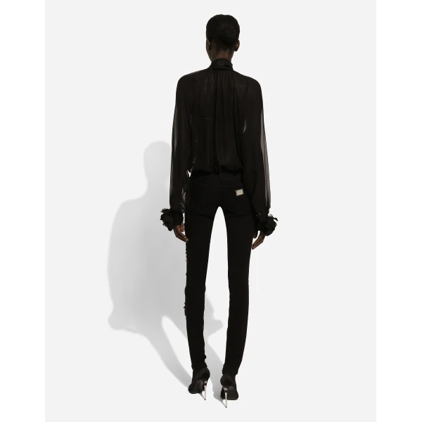 Dolce & Gabbana Chiffon pussy-bow shirt, view 4