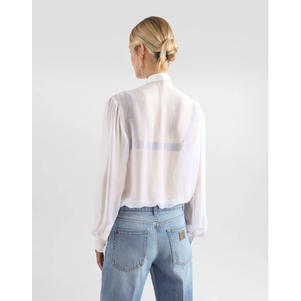 Dolce & Gabbana Chiffon pussy-bow shirt, view 5