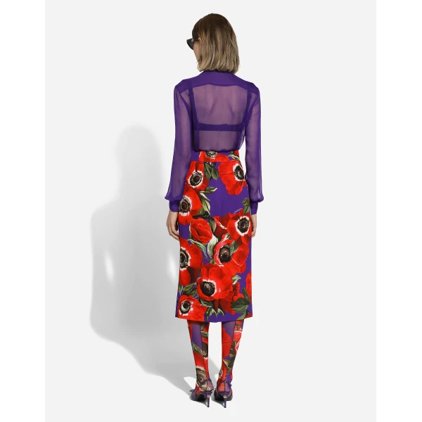 Dolce & Gabbana Chiffon shirt with flower detail, view 3