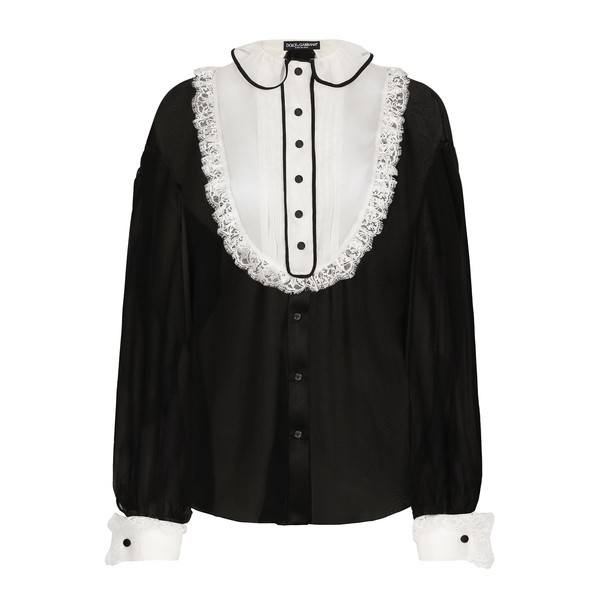Dolce & Gabbana Chiffon shirt with shirt front and organza cuffs