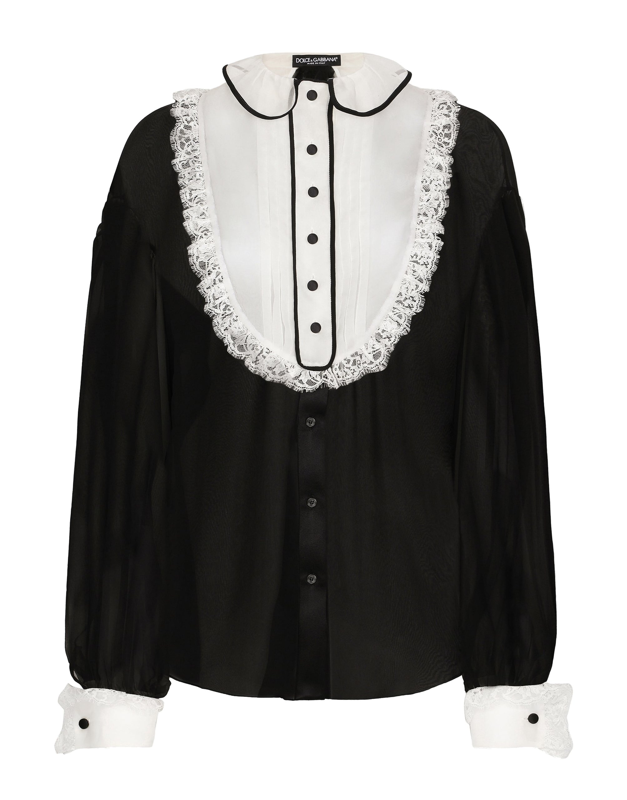 Dolce & Gabbana Chiffon shirt with shirt front and organza cuffs