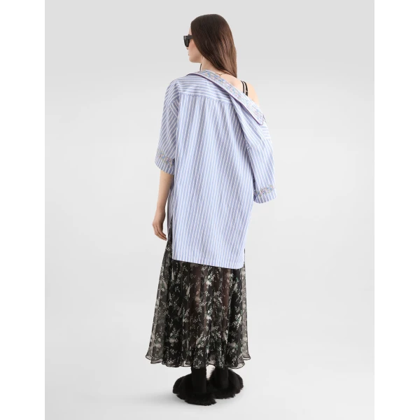 Dolce & Gabbana Chiffon skirt with rose and small flower print, view 3