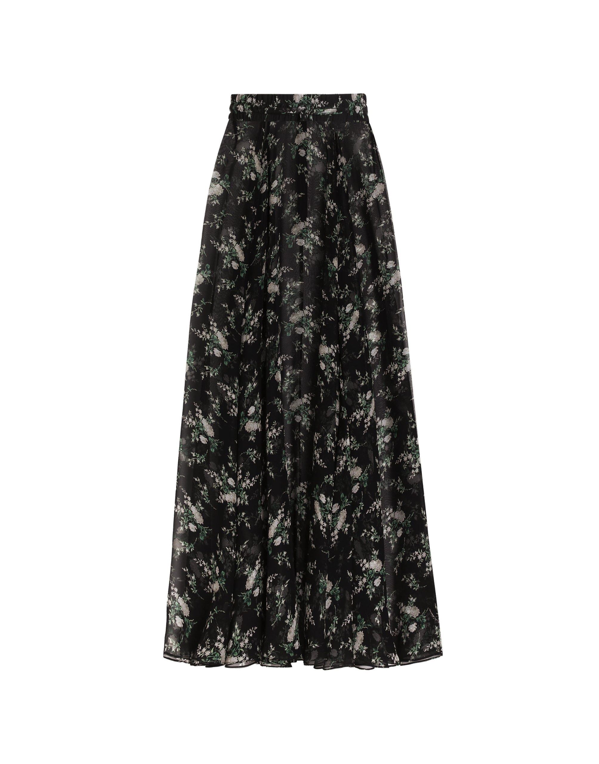Dolce & Gabbana Chiffon skirt with rose and small flower print