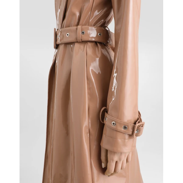 Dolce & Gabbana Coated faux leather trench coat, view 5